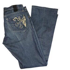 Goldsign Passion Fit Boot Cut Low Rise Jeans Medium Dark Wash Women's SZ 26